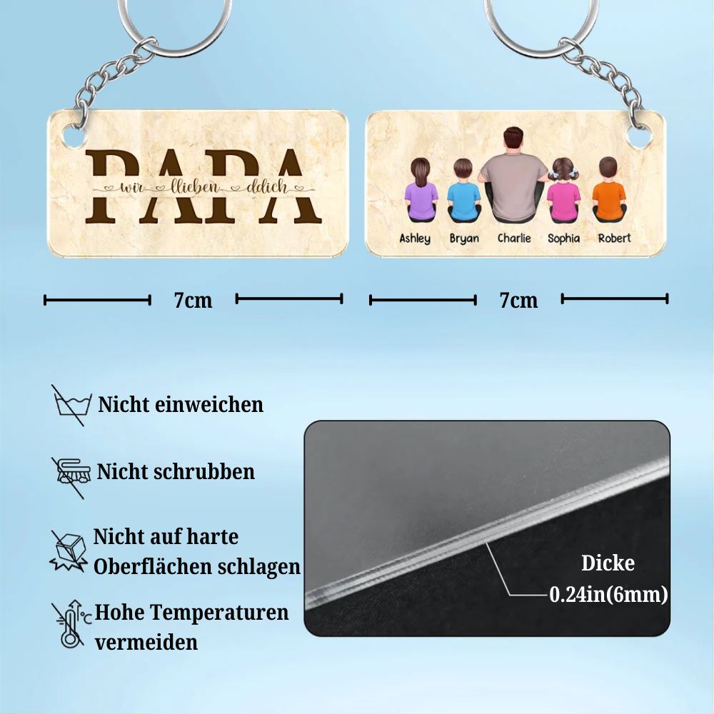Geschenk für Papa Personalisierter Acryl-Schlüsselanhänger