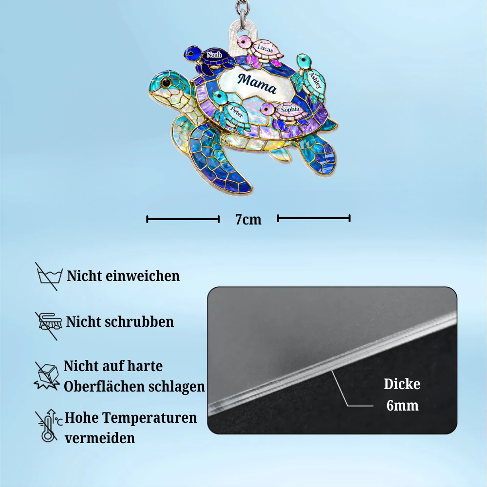 Meeresschildkröten - Acrylschlüsselanhänger mit Namen Geschenk für Oma und Mama