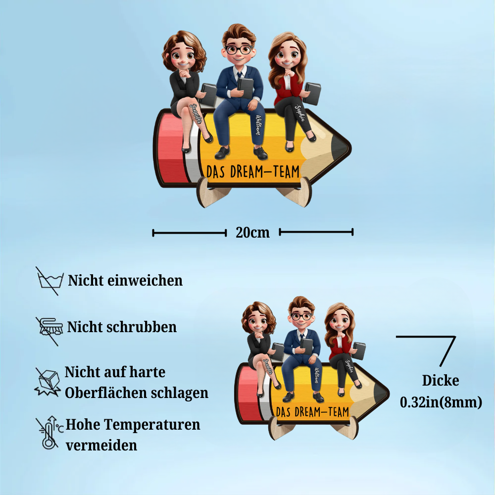 Personalisierte Holztafel Dekoration für Büro Geschenk für Lehrer und Kollegen