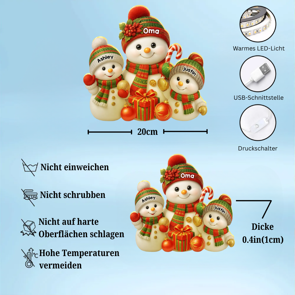 Personalisierte LED-Lichtbox mit Oma und Enkelkinder Weihnachtsdekoration für Oma