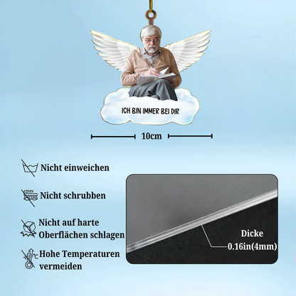 Acryl-Foto-Ornament mit Engelsflügel Christbaumschmuck zur Trauer