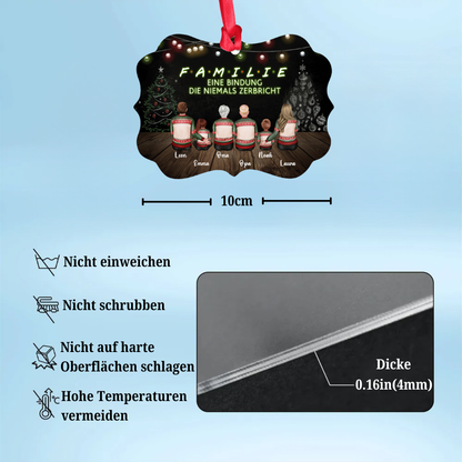 Acrylanhänger mit Familie personalisiert Christbaumschmuck mit 2-9 Personen