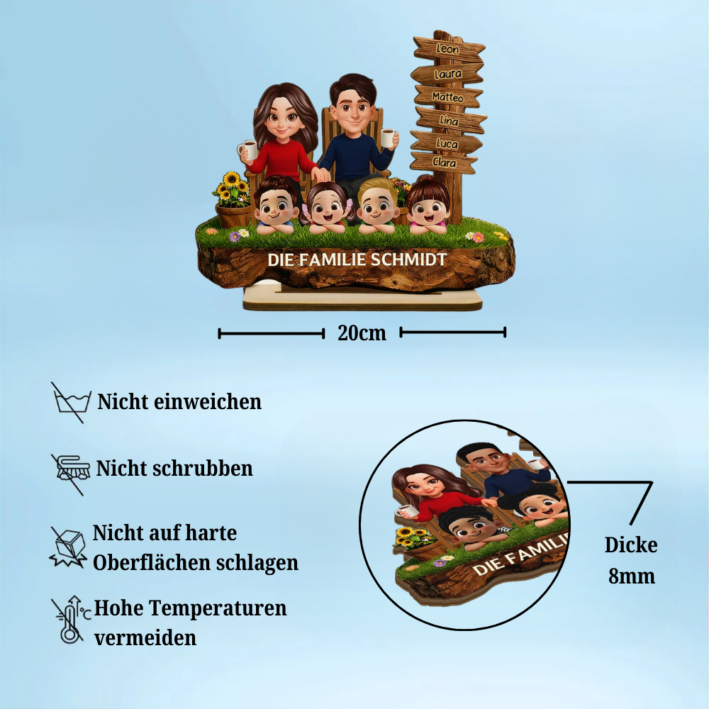 Eltern und Kinder-Personalisierte Holztafel Geschenk für Papa, Mama, Oma und Opa