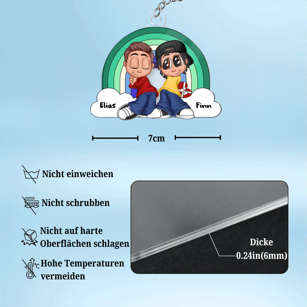 Regenbogen-Paar Personalisiertes Acryl-Schlüsselanhänger für Liebespaar LGBT