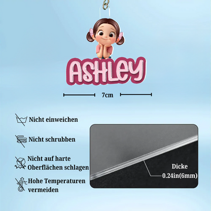 Personalisierter Acryl-Schlüsselanhänger mit Kind und Name Geschenk für Kinder und Mutter