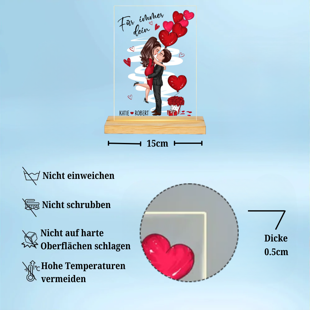 Personalisierte LED-Nachtlicht mit Paar und Ballons