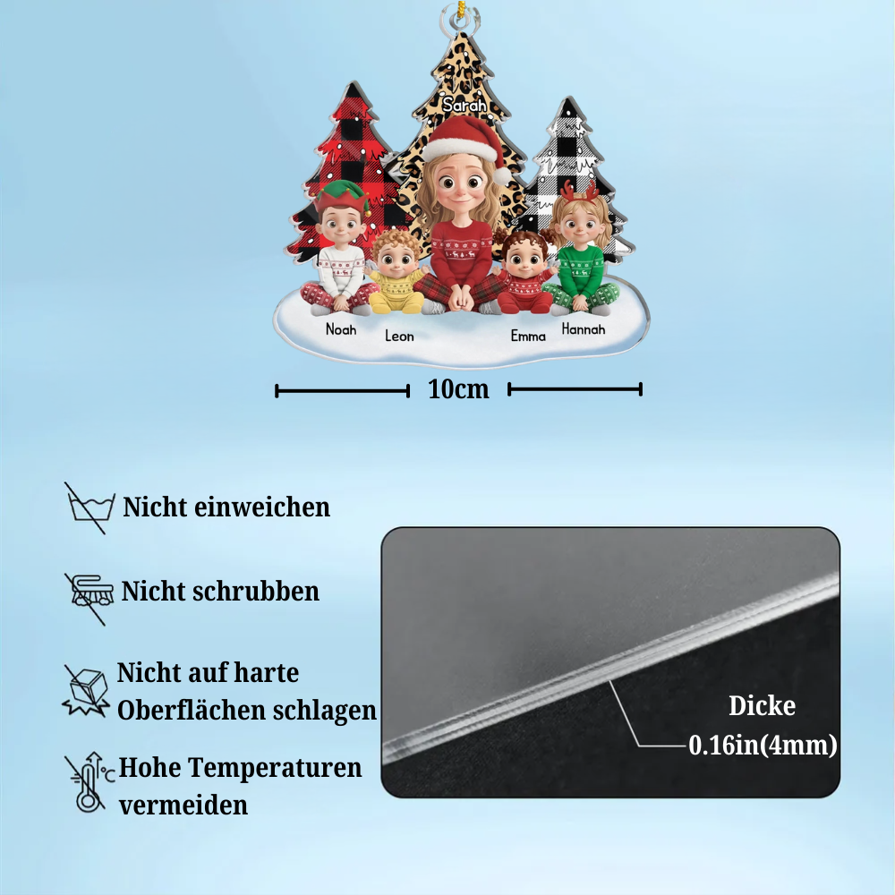 Mama/Oma mit Kinder - Personalisierter Acrylanhänger Christbaumschmuk