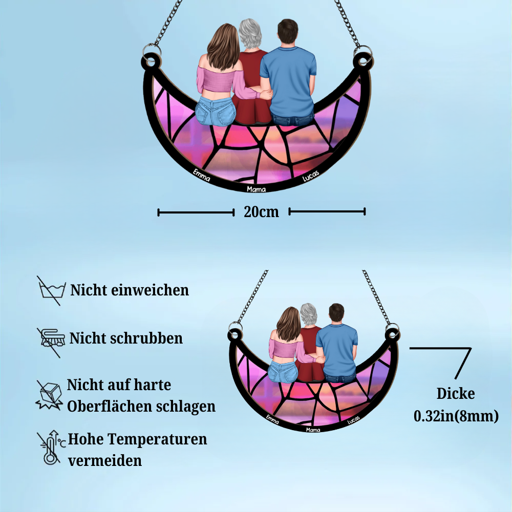 Personalisierter Sonnenfänger-Mutter und Kinder für Mama und Oma