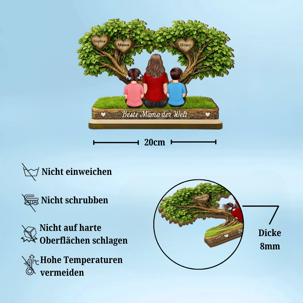 Mama und Kinder-Personalisierter Holzaufsteller mit Figuren Geschenk für Mama und Oma