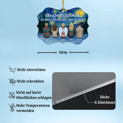 Acrylanhänger mit 2-8 Personen Personalisierter Christbaumschmuk für Familie, Bruder und Schwester