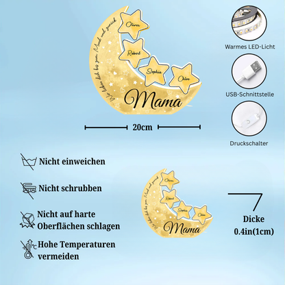 Personalisierte Mond-Lichtbox mit Namen Geschenk für Mama und Oma