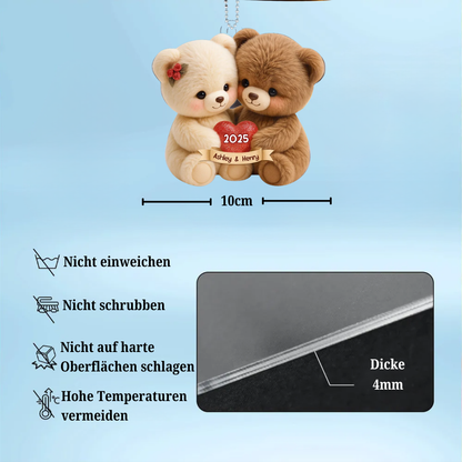 Teddybär-Paar Personalisierter Acrylanhänger mit Namen