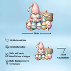 Personalisierte Holztafel mit Zwerge und Ostereier Geschenk zu Ostern für Oma
