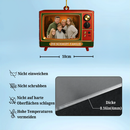 Acryl-Foto-Ornament Personalisierter Christbaumschmuck mit Fernseher