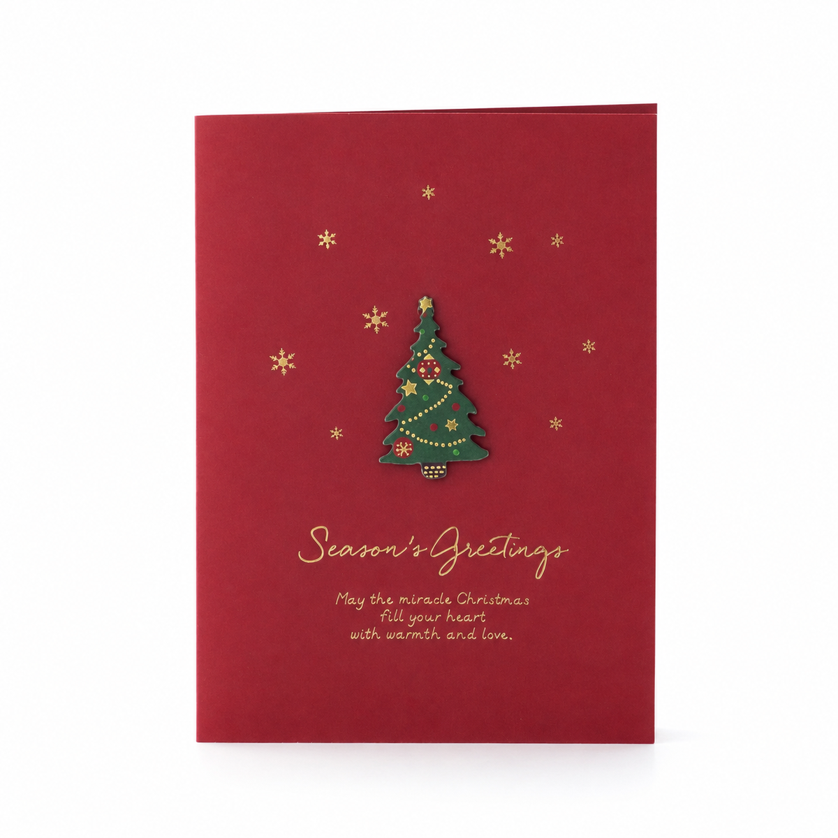 Weihnachtskarte mit 3D-Tannenbaum – 13 × 9,5 cm (gefaltet)
