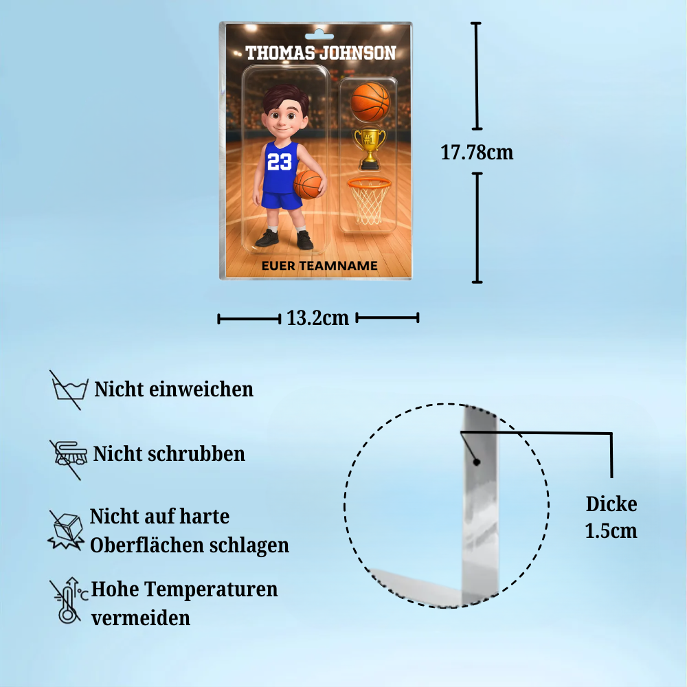Personalisierter Acrylblock mit Basketballjunge und Basketballmädchen Geschenk für Kinder