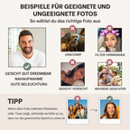 Personalisierter Holz-Weihnachtsanhänger für die Familie – Baummotiv mit Fotos & Text
