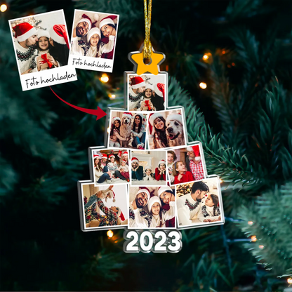 2023 Christbaumschmuck mit 9 Fotos Acrylschmuck