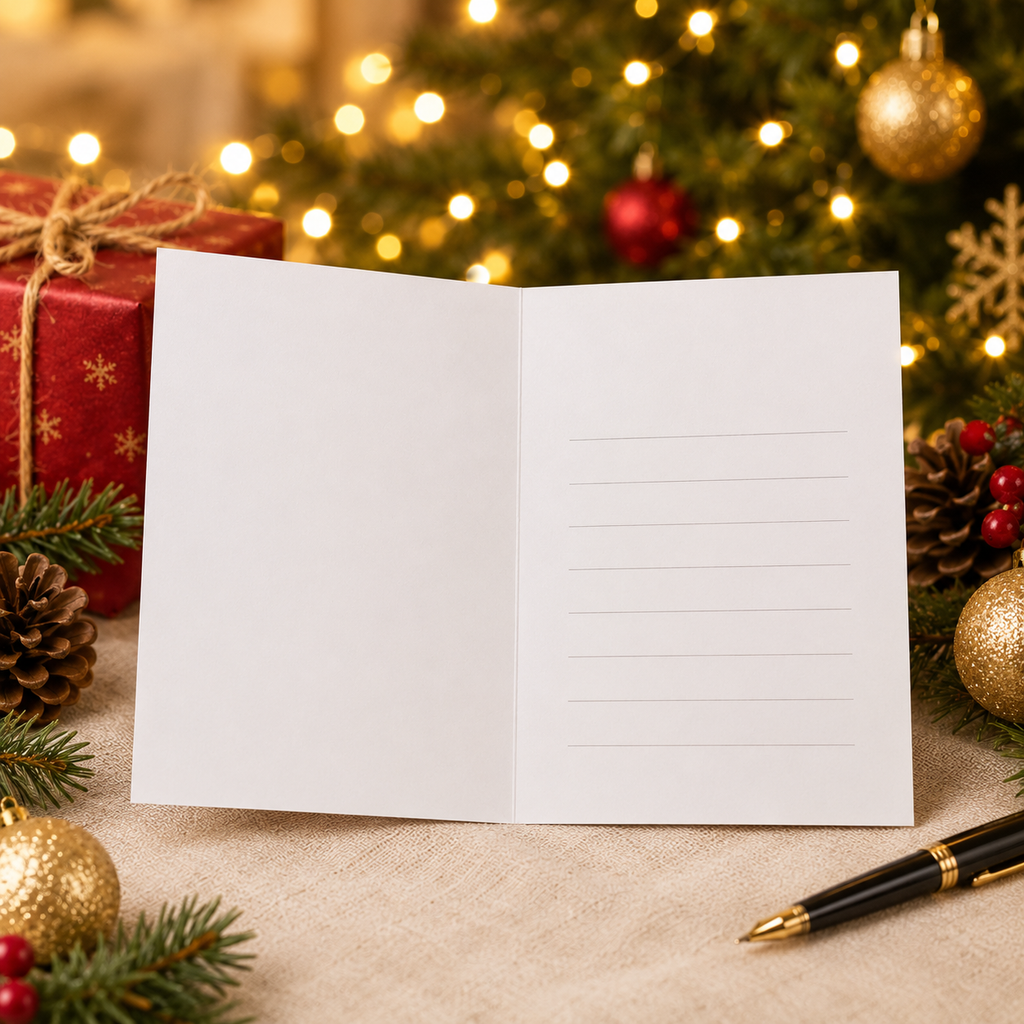 Weihnachtskarte mit 3D-Tannenbaum – 13 × 9,5 cm (gefaltet)
