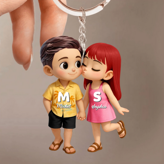Sommer Paare-Personalisierter Acryl-Schlüsselanhänger Geschenke für Verliebte