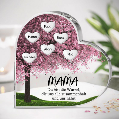 Familienbaum Acrylplakette mit 1- 10 Namen für Mama und Oma Muttertagsgeschenke