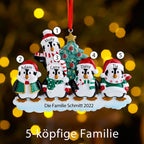 Winterpinguin-Familie Personalisierte Weihnachtsdekoration mit 2- 9 Namen