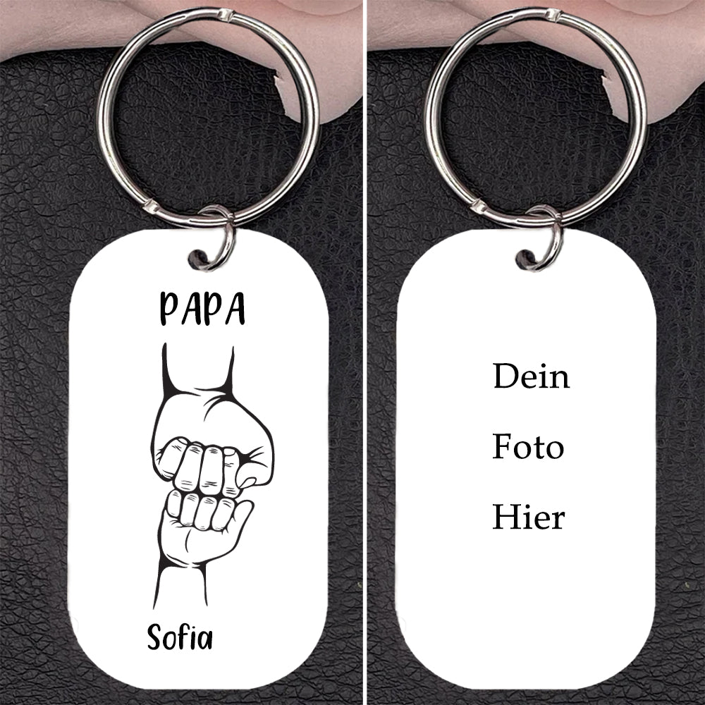 Acryl Fauststoß Papa Schlüsselanhänger mit 2-4 Namen-Vatertagsgeschenke