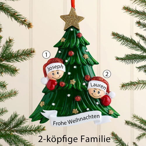 Weihnachtsschmuck-Weihnachtsbaum mit Gesichter 2-8 Namen