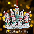 Winterpinguin-Familie Personalisierte Weihnachtsdekoration mit 2- 9 Namen