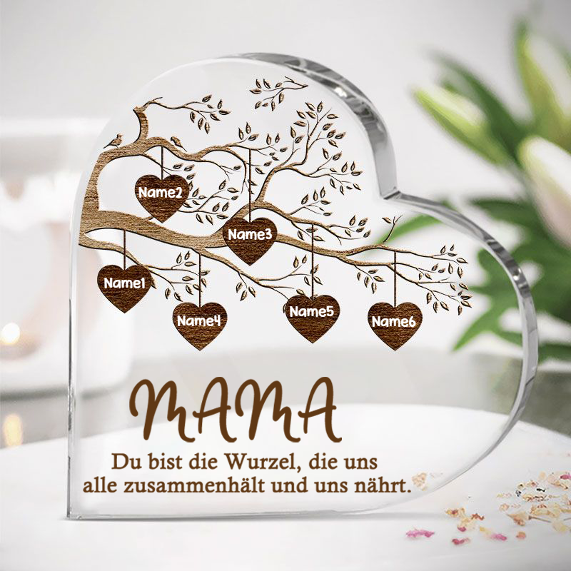 Familienbaum Acrylplakette mit 1- 10 Namen für Mama und Oma Muttertagsgeschenke