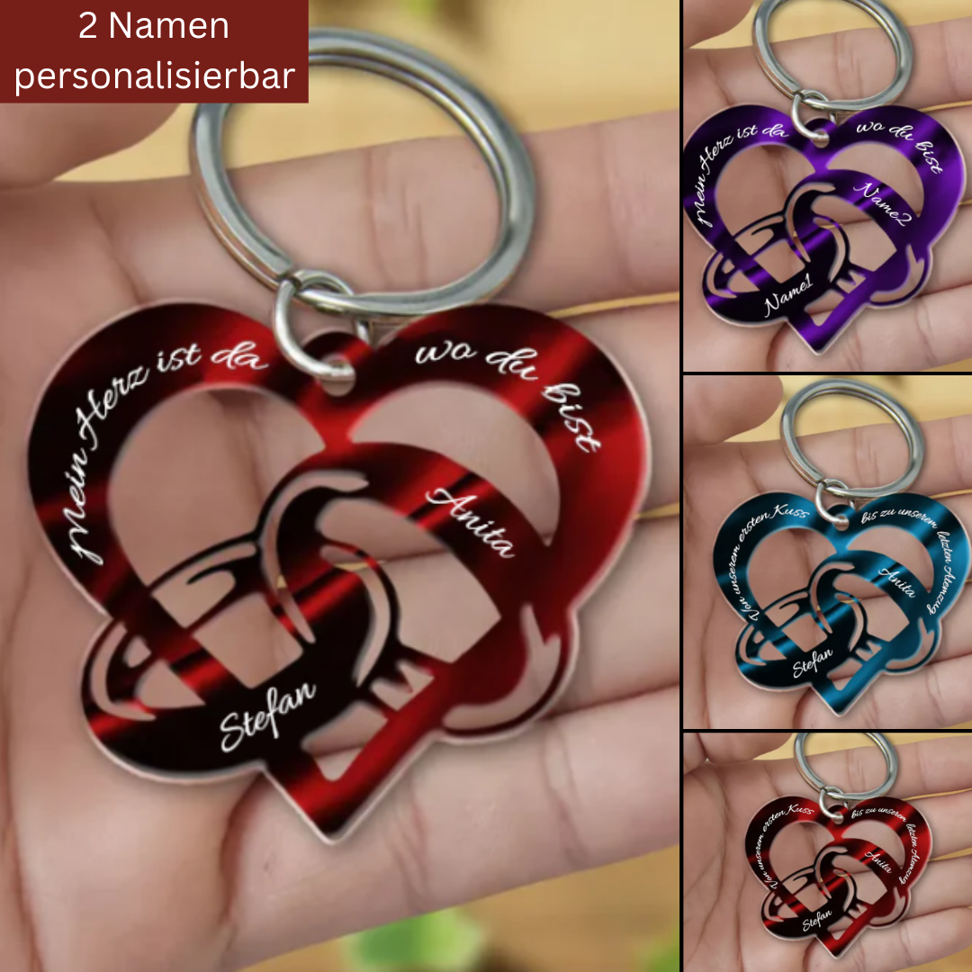Schlüsselanhänger Unendliche Liebe mit 2 Namen