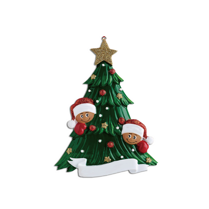 Weihnachtsschmuck Tannenbaum mit Gesichter 2-8 Namen
