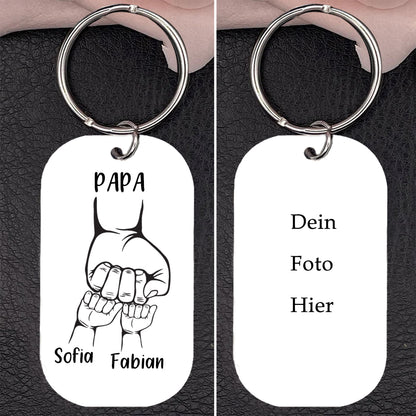 Acryl Fauststoß Papa Schlüsselanhänger mit 2-4 Namen-Vatertagsgeschenke