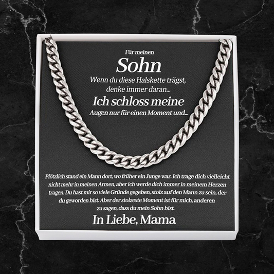 Halskette Geschenkset Geschenkkarte mit Spruch-von der Mama für Sohn