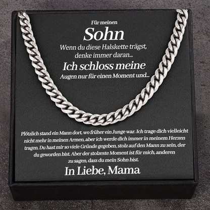 Halskette Geschenkset Geschenkkarte mit Spruch-von der Mama für Sohn