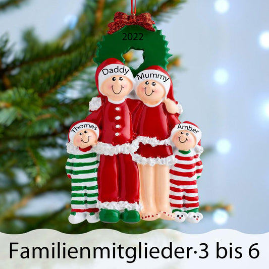 Weihnachtsschmuck Familie mit 3-6 Namen