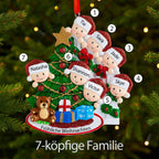 Weihnachtsschmuck Spähende Familie mit 2-9 Namen