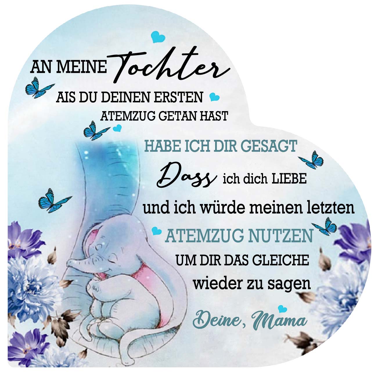 Kerzenhalter An Meine Tochter - Elefant mit Sprüche