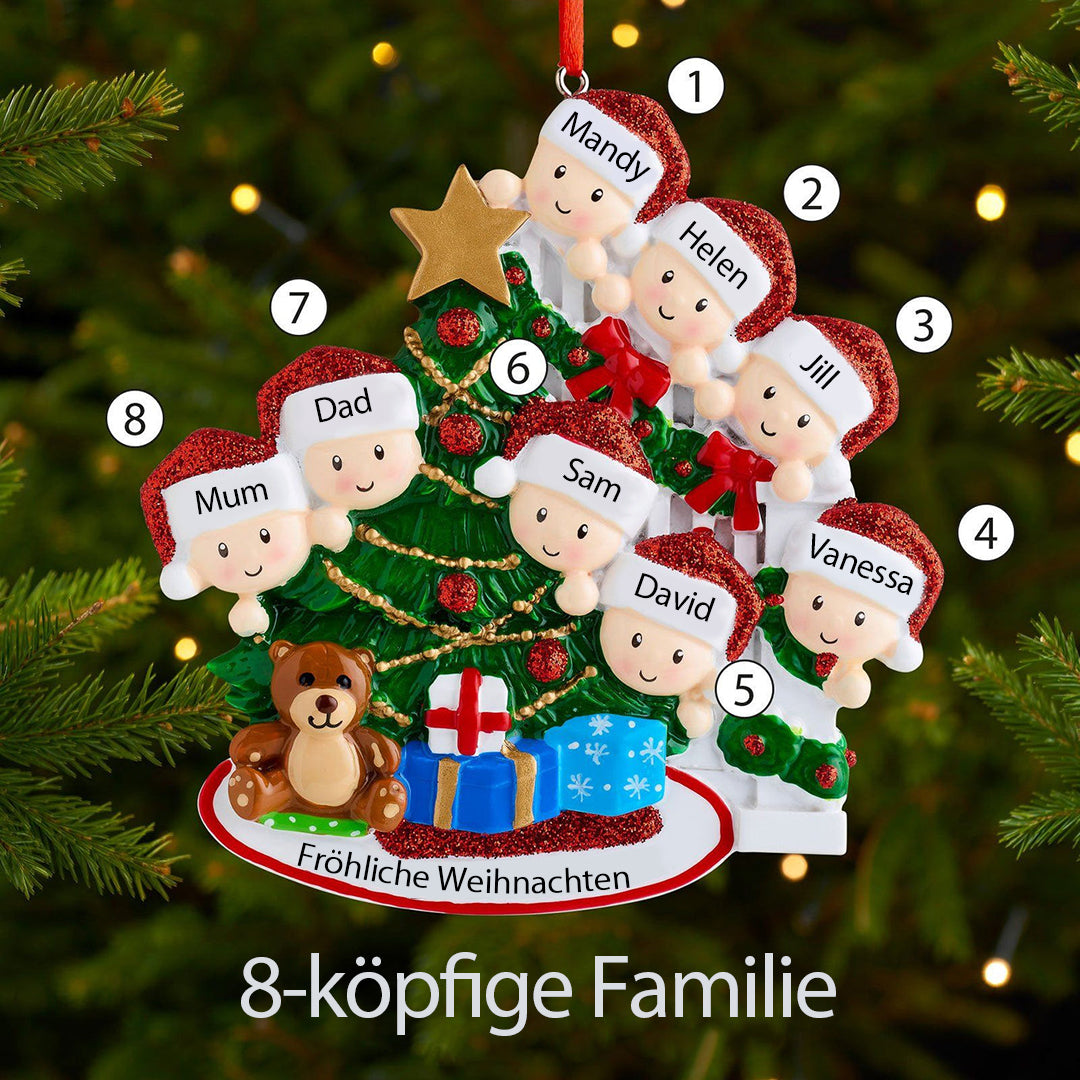 Weihnachtsschmuck Spähende Familie mit 2-9 Namen