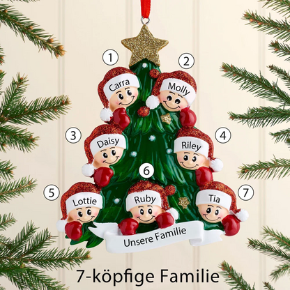 Weihnachtsschmuck-Weihnachtsbaum mit Gesichter 2-8 Namen
