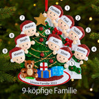Weihnachtsschmuck Spähende Familie mit 2-9 Namen