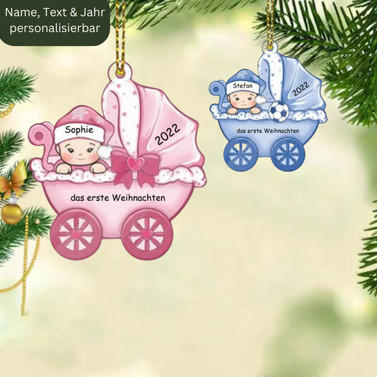 Weihnachtsschmuck Babywagen