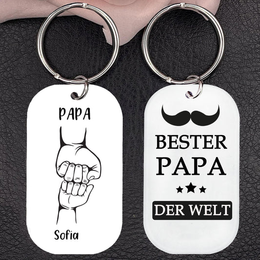 Acryl Fauststoß Papa Schlüsselanhänger mit 2-4 Namen-Vatertagsgeschenke