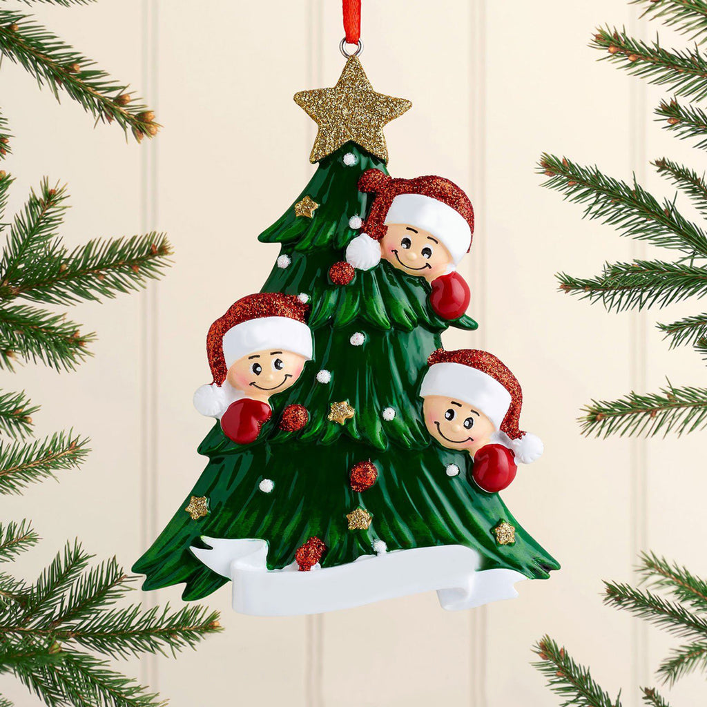 Weihnachtsschmuck-Weihnachtsbaum mit Gesichter 2-8 Namen