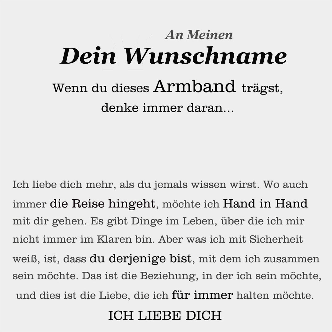 Armband Geschenkset Personalisierte Karte mit Spruch-An Meinen Mann