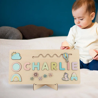 Personalisiertes Namenspuzzle Steckpuzzle, HolzSpielzeug Baby Junge Geschenk