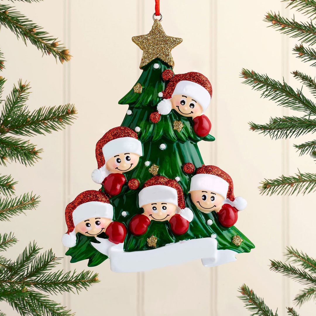 Weihnachtsschmuck-Weihnachtsbaum mit Gesichter 2-8 Namen