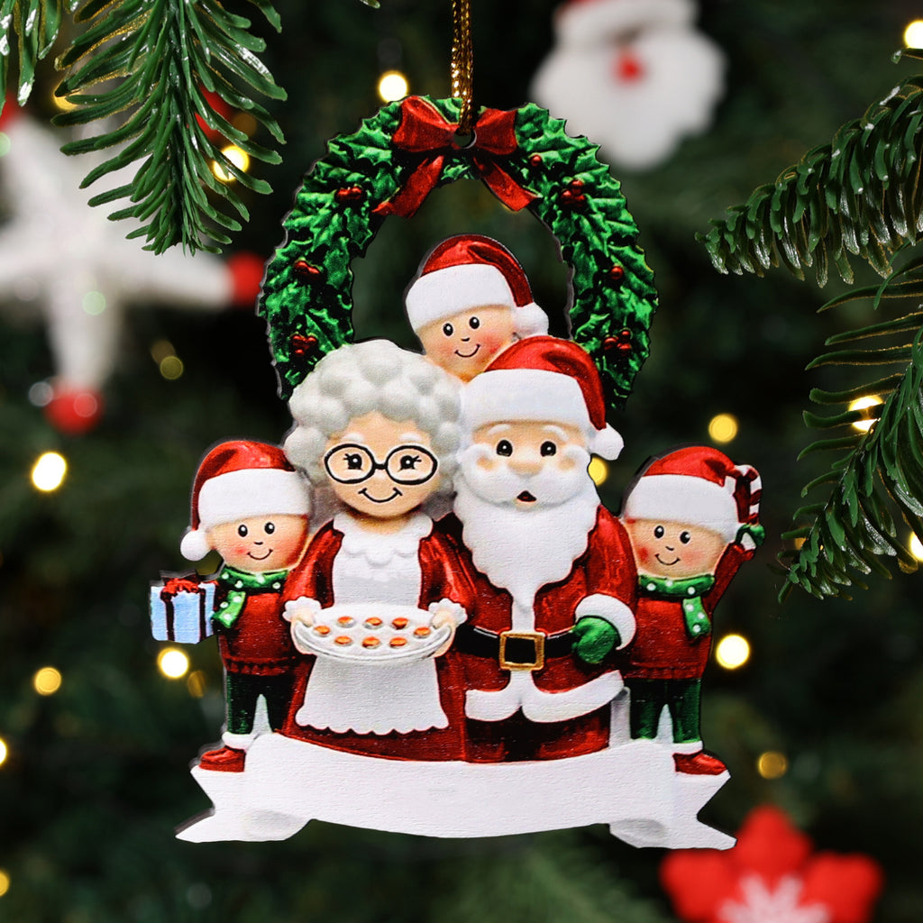 Personalisierte Weihnachtsdekoration mit 3- 9 Namen Weihnachtsmann und Frau Claus Aus hochwertigem Acryl