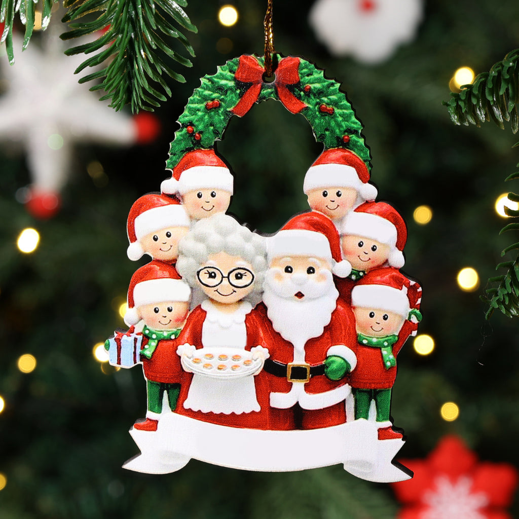 Personalisierte Weihnachtsdekoration mit 3- 9 Namen Weihnachtsmann und Frau Claus Aus hochwertigem Acryl