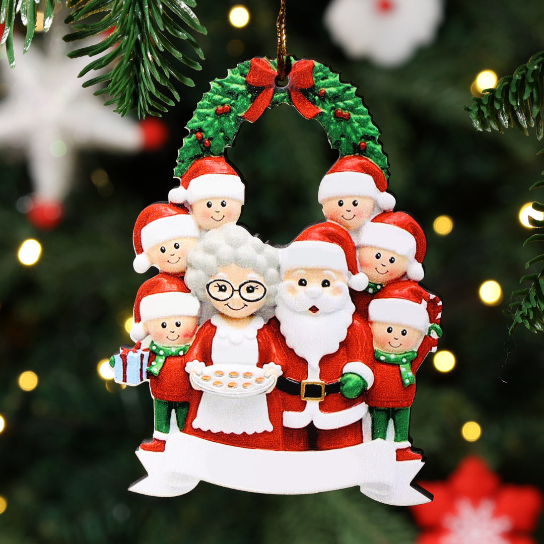 Personalisierte Weihnachtsdekoration mit 3- 9 Namen Weihnachtsmann und Frau Claus Aus hochwertigem Acryl